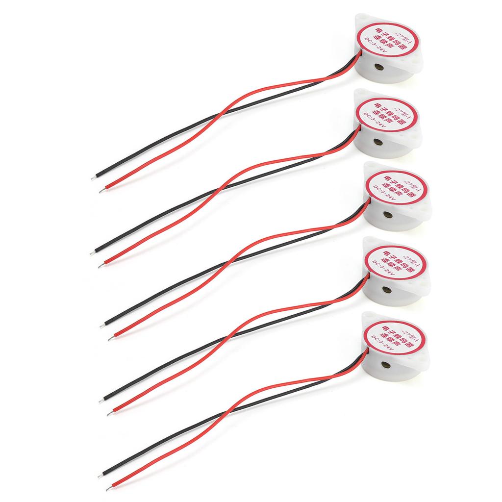5Pcs Alarm Buzzer Continuous Beep Piezo Active HighDecibel Signal Sounder 95dB DC324V(White )