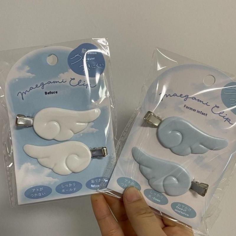 1Pair Cute Sweet Japanese Style Y2K Angel Wing Hair Clip Hairpin Barrettes Hairgrip Headdress Headwear Ornaments Accessories