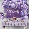 Pink Purple Latex Balloon Set 3D Butterfly Agate Pentagram Aluminum Film Balloon Girl Birthday Party Decoration
