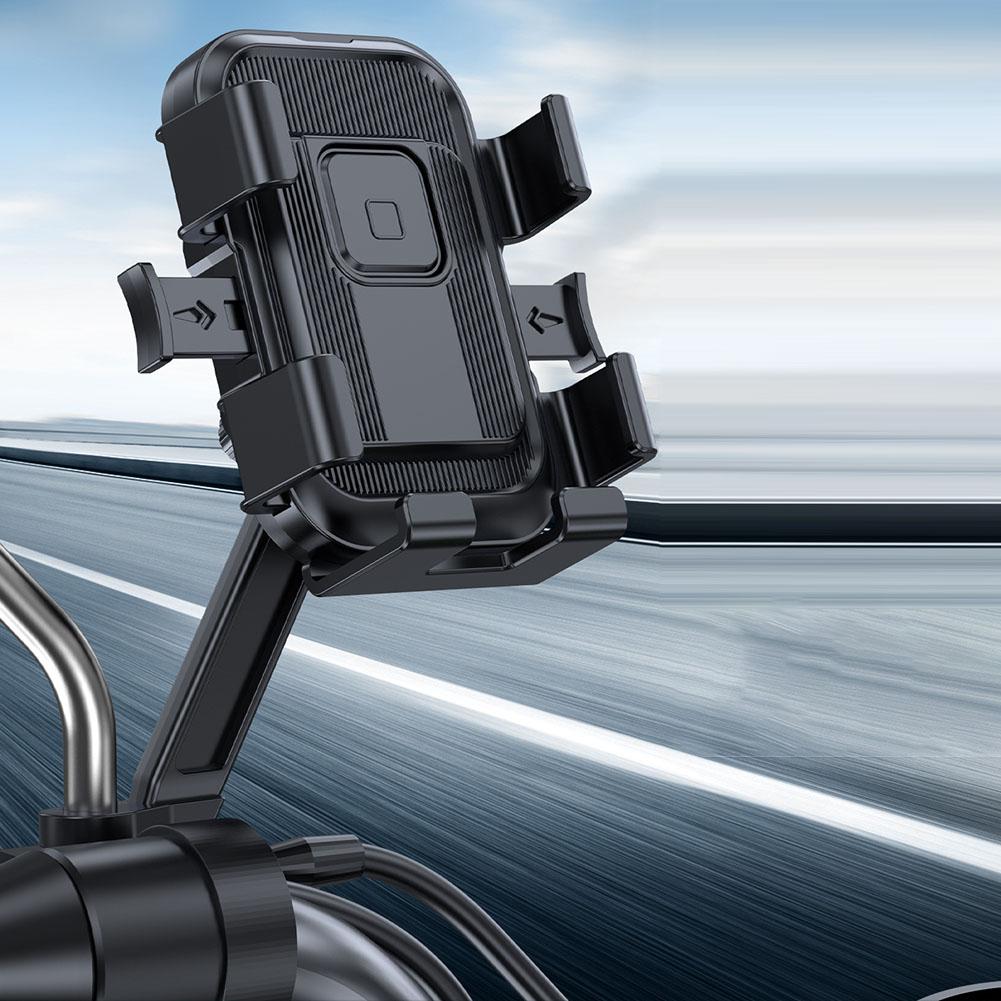 Black Electric Vehicle Cradle 360-degree Rotation Adjustable Viewing Angles Anti-slip Design Driving Navigation