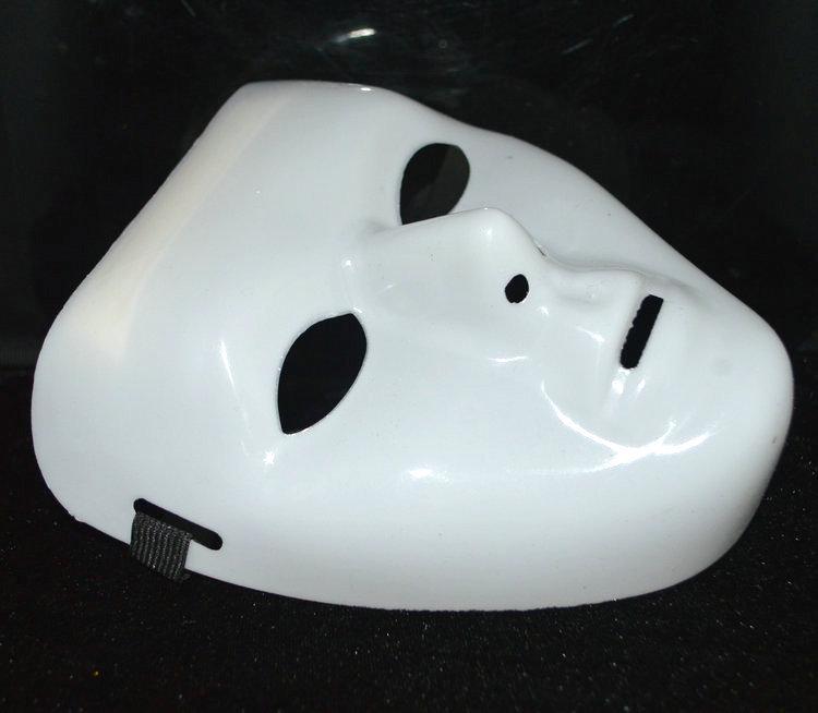 White Hand-painted Halloween Masquerade Dance Mask for Adults