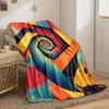 A vibrant spiral with geometric shapes and contrasting colors. for all seasons blanket lunch break throw gift