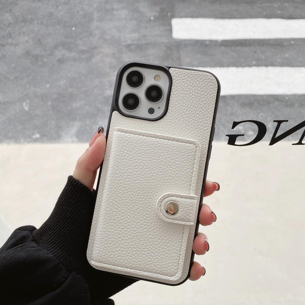 Applicable To Apple 14promax Mobile Phone Case iPhone13 Pro Lychee Pattern Left and Right Open Card Mobile Phone Case 12 Tide