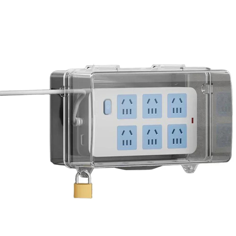 1 Pc Lockable Socket Cover, Extension Cord Box With 4/8 Outlets, Outdoor Outlet Rainproof Cover, Electrical Appliances Tools