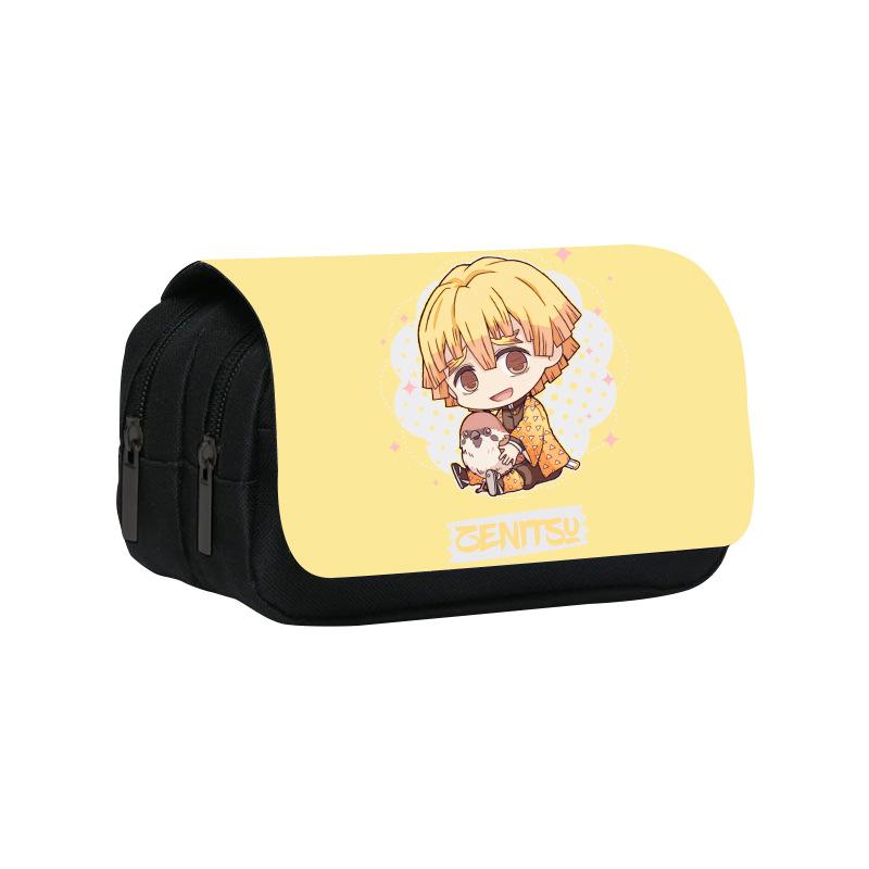 Astuccio a Doppio Strato Kimetsu No Yaiba 22cm/8.7inch Borsa Portapenne Scolastica per Studenti Ampio Spazio Astuccio per Studenti Regalo Scolastico