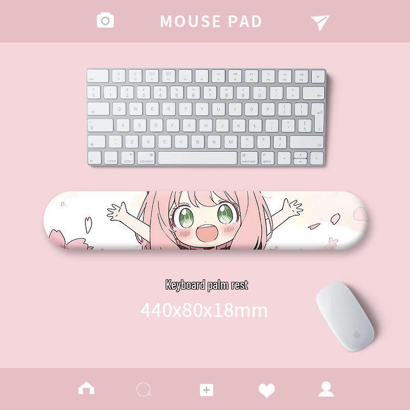 Anya Cute Small Mouse Pad with Rubber Wrist Rest for Office Laptop Keyboard Use