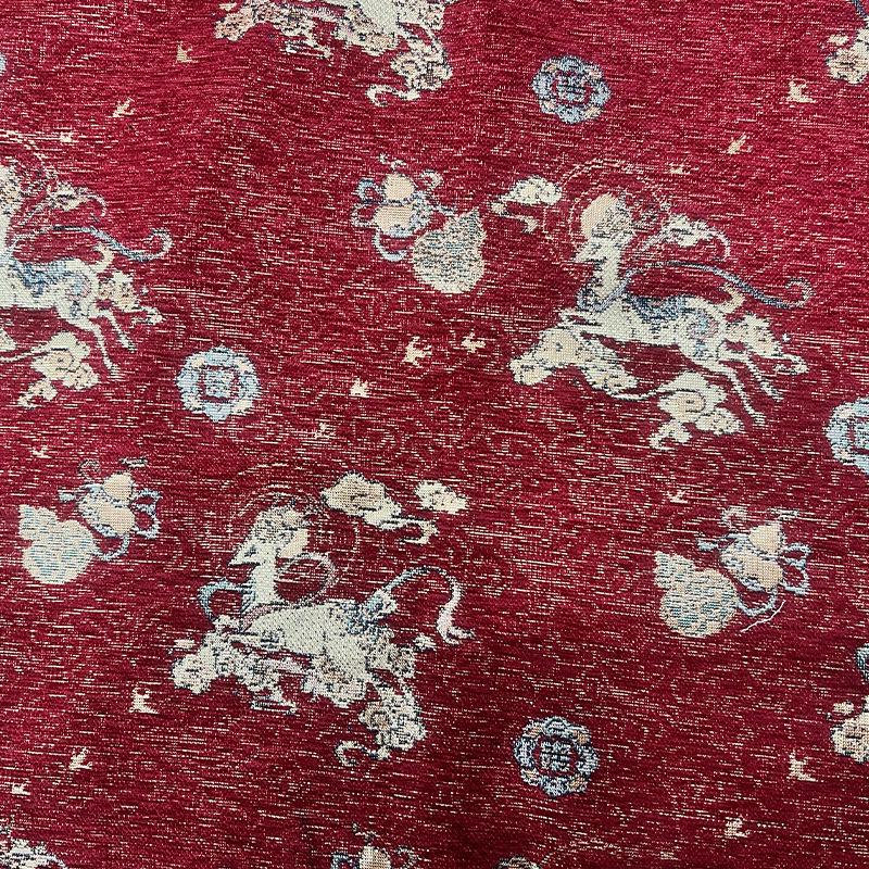 New Chinese Style Yarn-Dyed Chenille Jacquard Fabric for Hanfu Children's Clothing