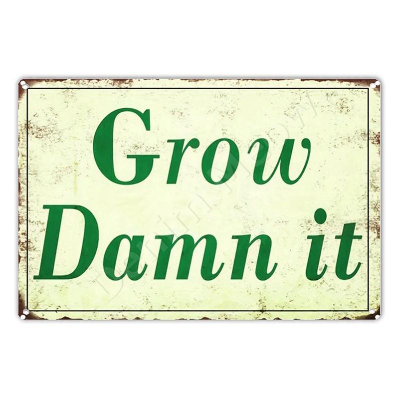 Welcome To Our Garden Metal Tin Signs, Dirty Hoe Wall Art, Sunflower Retro Poster for Home, Yard, Plants Decor, Garden Rule S