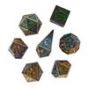 Cusdie DND Labyrinth Metallwürfel Massiv D4-D20 Polyederwürfel Set mit einzigartigem D4 für Rollenspiel Pathfinder Brettspiele TRPG