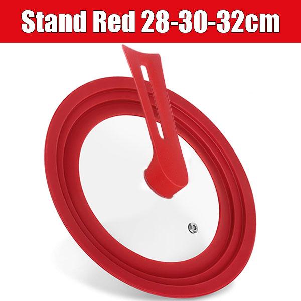 Silicone Universal Pan Lid with Standing Handle Kitchen Pot Skillet Frying Pan Cover Cookware Tempered Glass Replacement Pan Lid