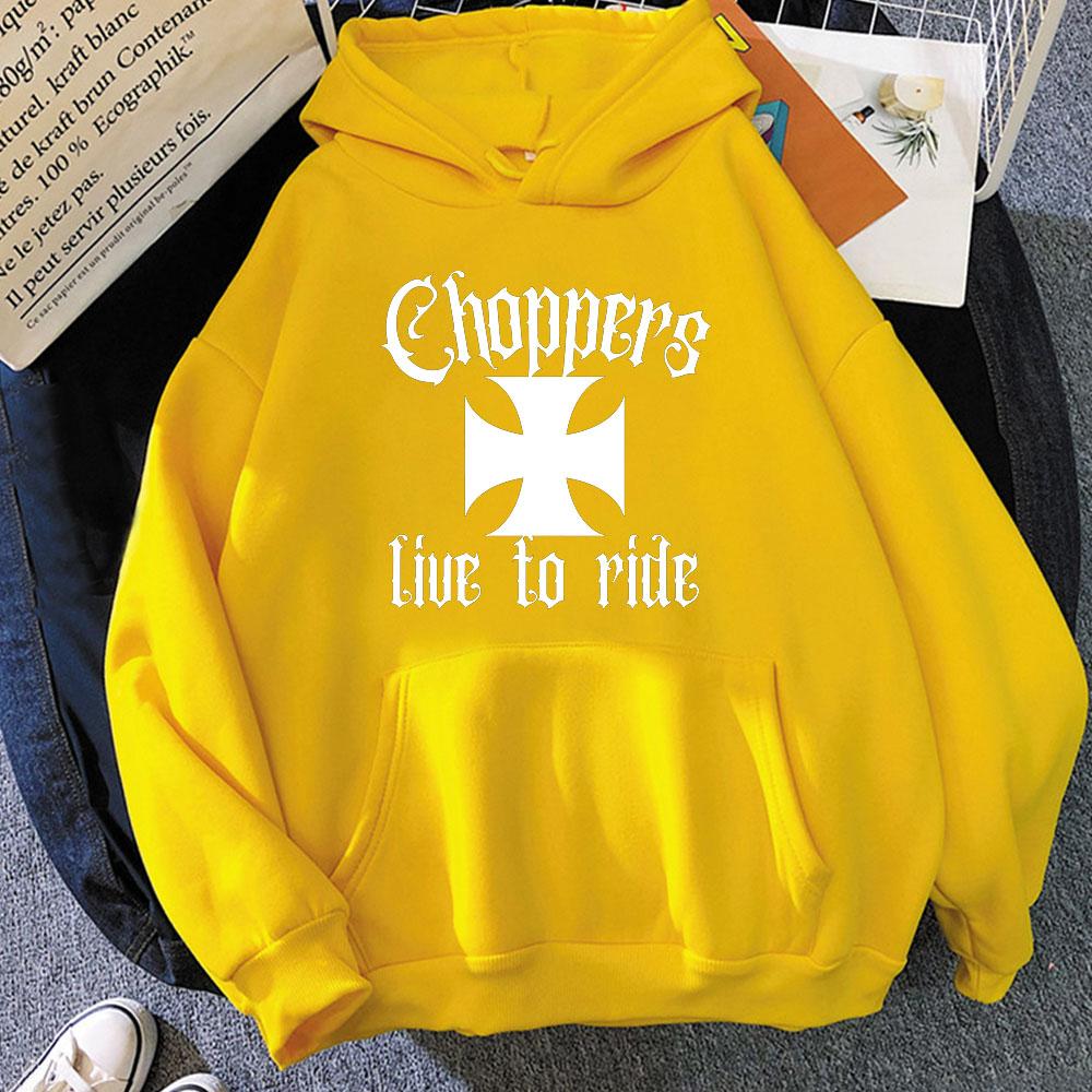 

West Coast Choppers Cross Graphic Hoodies Поп Harajuku Світшот для осені/зими Готичний одяг Moletom М’які пуловери XS жовтий