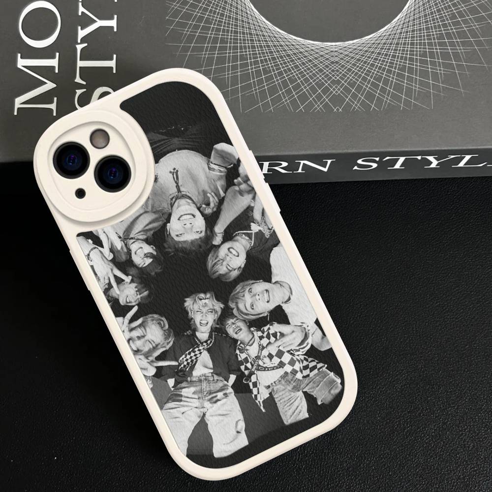 Kpop S-Stray K-Kids For IPhone 16 15 14 13 12 11 Pro Max Plus Shockproof Leather Soft Phone Cover