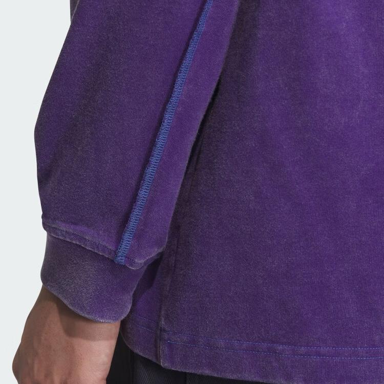 Adidas Originals Seria Trefoil Confortabil Elegant Simplu Mânecă Lungă Absorbție Umiditate Gât Rotund Lejer Tricou Unisex Topuri Violet KC1432