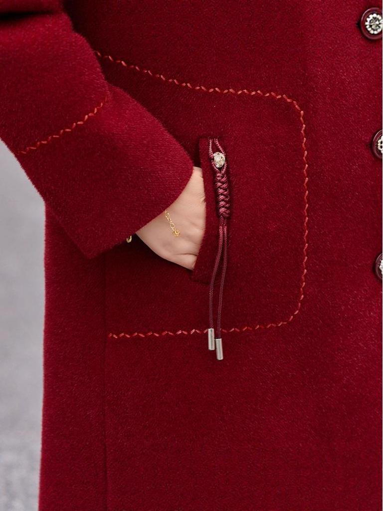 Mink Velvet Coat: New Winter Style for Middle-Aged Women, Plus-Size Woolen Jacket for Autumn and Winter