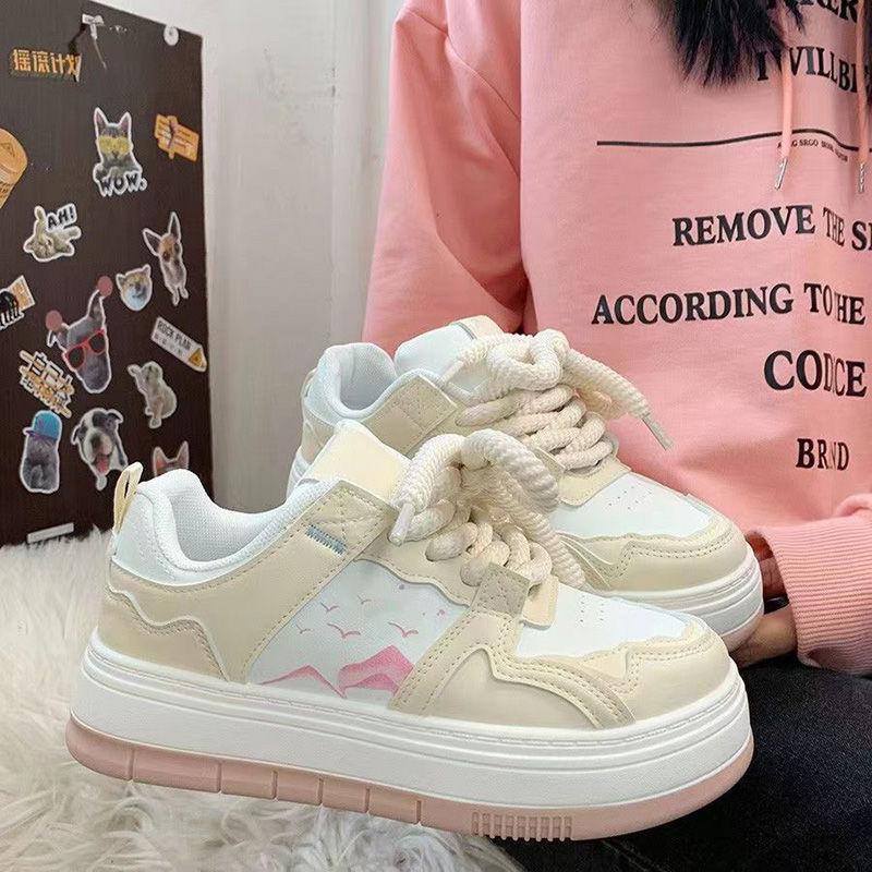 Chaussures blanches pour enfants, style automne, nouveauté Hong Kong, plateforme polyvalente, chaussures décontractées pour les pieds.