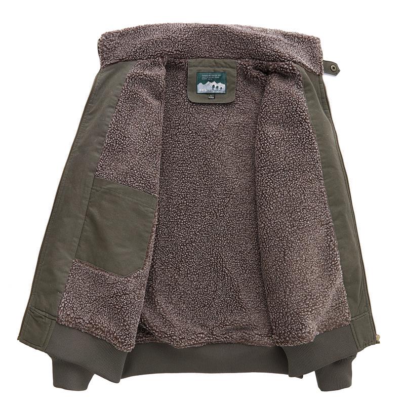 Men's High-End Winter Pilot Jacket with Lambswool and Velvet