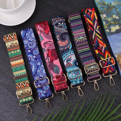 New Colorful Flower Crossbody Wide Shoulder Strap Pattern Adjustable Replacement Bag Long Shoulder Strap Single Shoulder Women's Bag Accessories