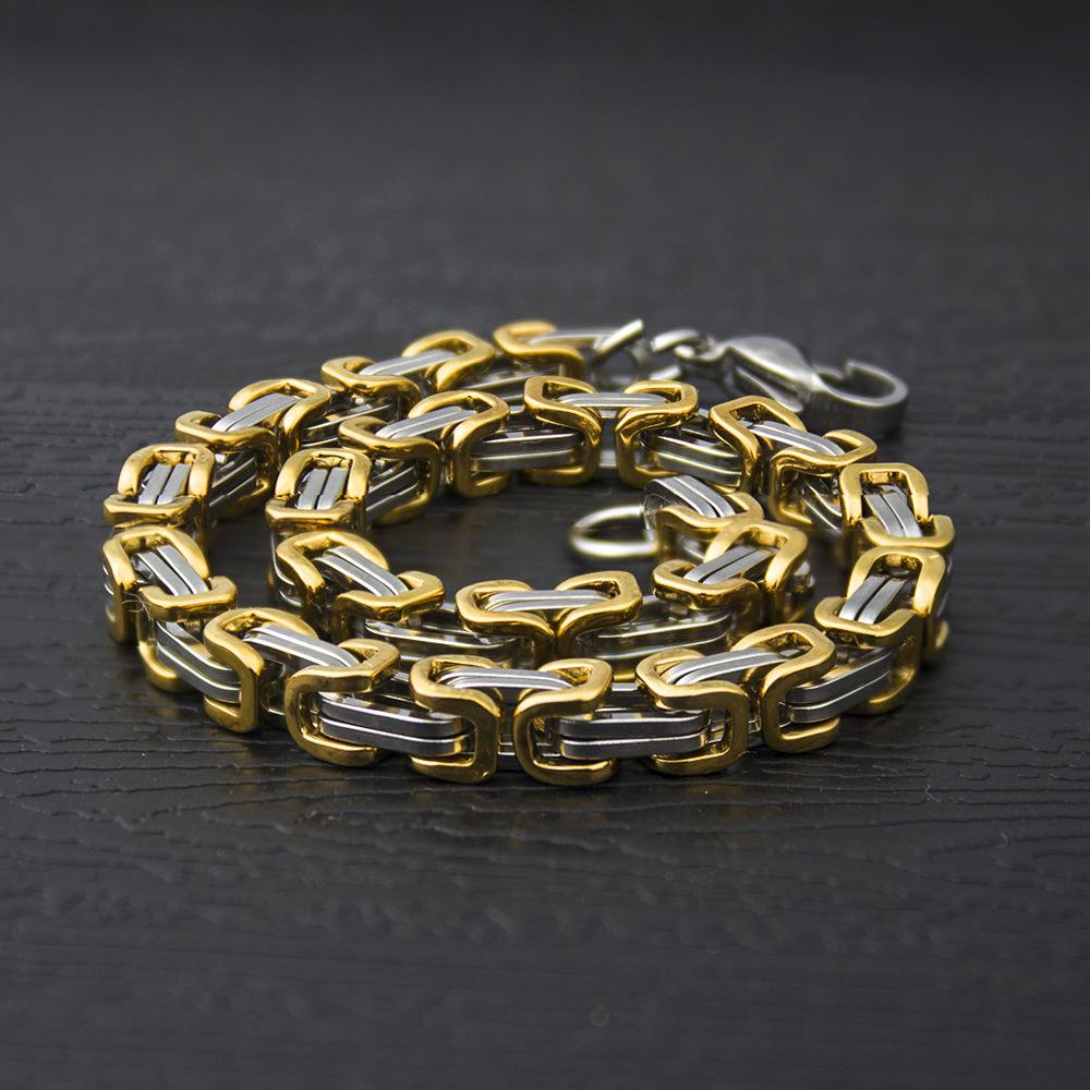 Men'S Titanium Steel Bracelet Emperor Chain Personality Bracelet Decorative Jewelry Necklace Waterproof Wear-Resistant Bracelet Men'S