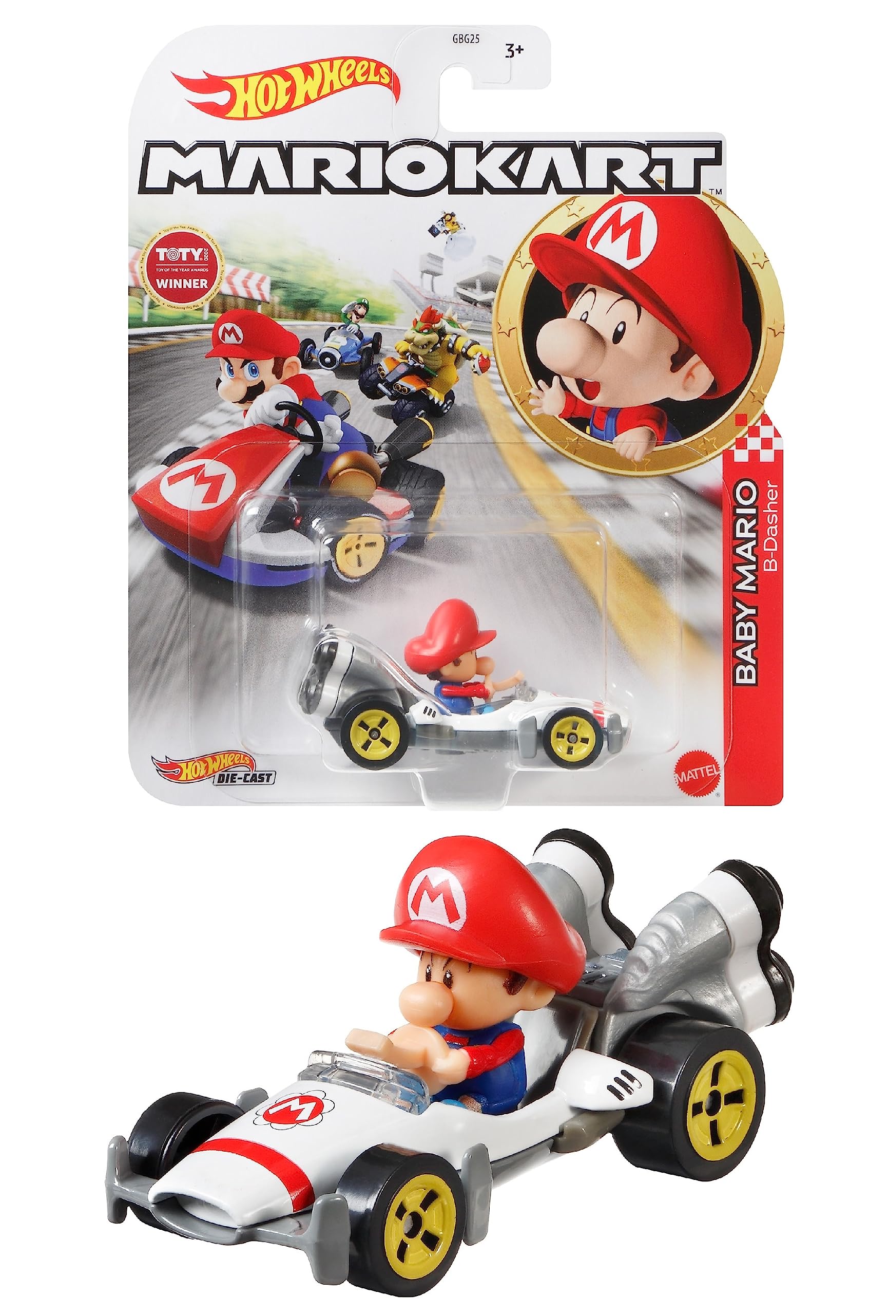 

Hot Wheels Mario Kart Baby Dash лет и GRN12 Mario/B [3 вверх]