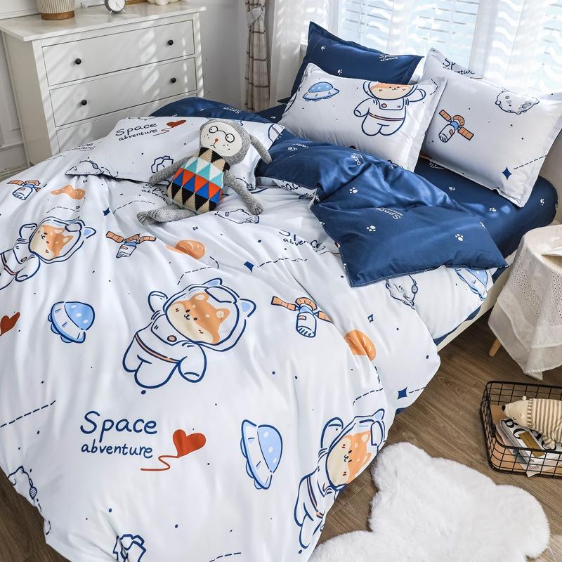 Lovely Cartoon King Size Duvet Cover Set 220x240 Skin Friendly Double Bed Quilt Cover Blanket Comforter Cover and Pillowcase