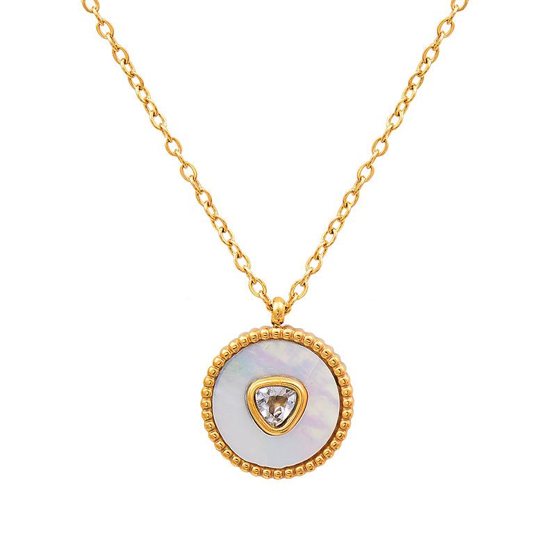 

Титановая титановая стальная цепочка на ключицу с белой ракушкой и бархатной инкрустацией