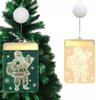 Christmas Window Decorations Stained Glass 3D LED Santa Claus Double-Sided Battery Operated