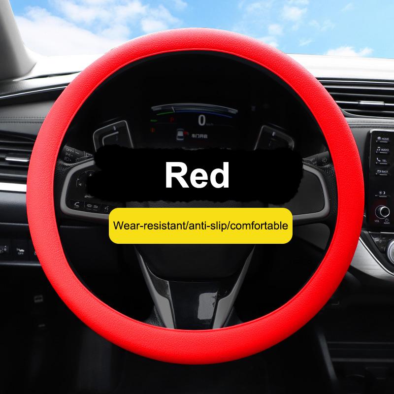

Универсальный автомобильный нескользящий силиконовый чехол на руль эластичная текстура D-образные чехлы на руль аксессуары для украшения автомобиля красный