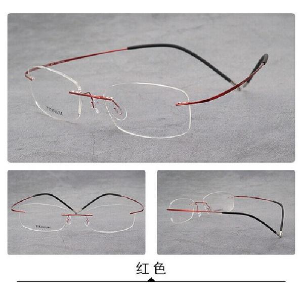 Ultralight Titanium Rimless Eyeglass Frame Business Women Men None Screw Glasses