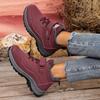 Snow Boots With Fur Lined Warm Ankle Boot for Women Waterproof Anti-Slip Winter Outdoor Shoes Women's Lace-Up Walking Sneakers Trekking Hiking Booties