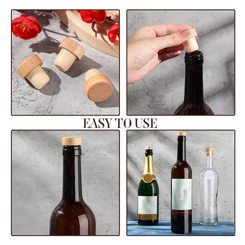 ABWR-120 Pieces T Shape Wine Corks Tasting Corks T Shape Wine Corks With Beech Top Wooden Wine Bottle Stopper Stoppers Bottle