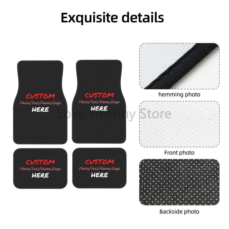 Tappetini Auto Personalizzati su Misura Tappetini Auto con la Tua Immagine Nome Testo Set da 4 Pezzi Anteriori e Posteriori Antiscivolo Tappetini per Piedi