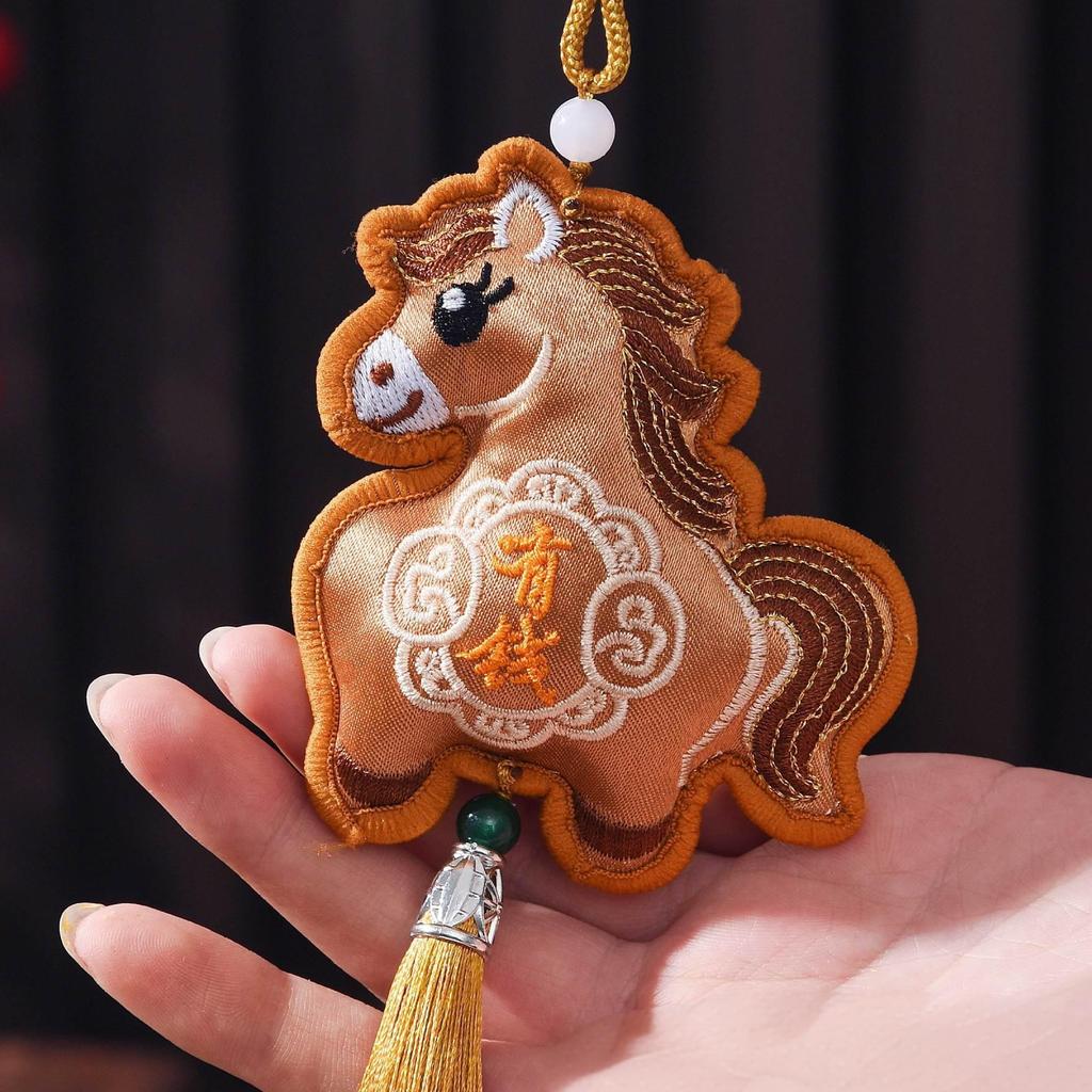 2026 Year Of The Horse Chinese Style Incense Packet Bell Pendant Chinese Red Chinese Zodiac Incense Packet Tassel Pendant