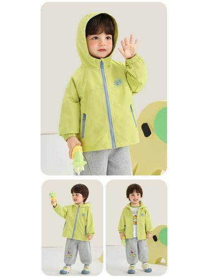 Kaka Panda Kids' Waterproof Spring Jacket - Unisex Casual Top for Boys and Girls