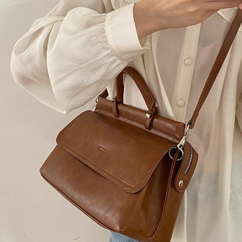 Porte-documents rétro Nouveau style Travail Sac de navetteuse pour femme Sac à main texturé grande capacité Sac messager Sac messager