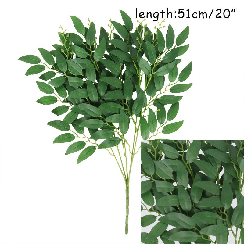 Artificial Mixed Eucalyptus Willow Leaves Stems DIY Bouquets Floral Faux Eucalyptus Garland Arrangement Home Wall Decor Wedding