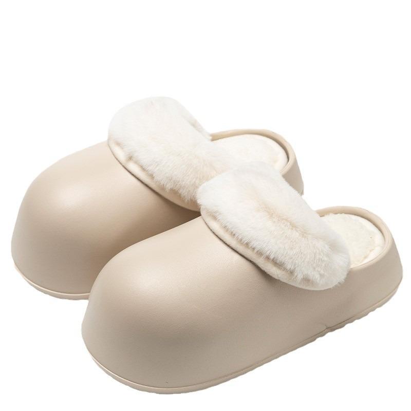 Waterproof Cotton Slippers Women's Autumn and Winter Indoor Home New Thick-bottomed Non-slip Men's Cotton Slippers Outer Wear