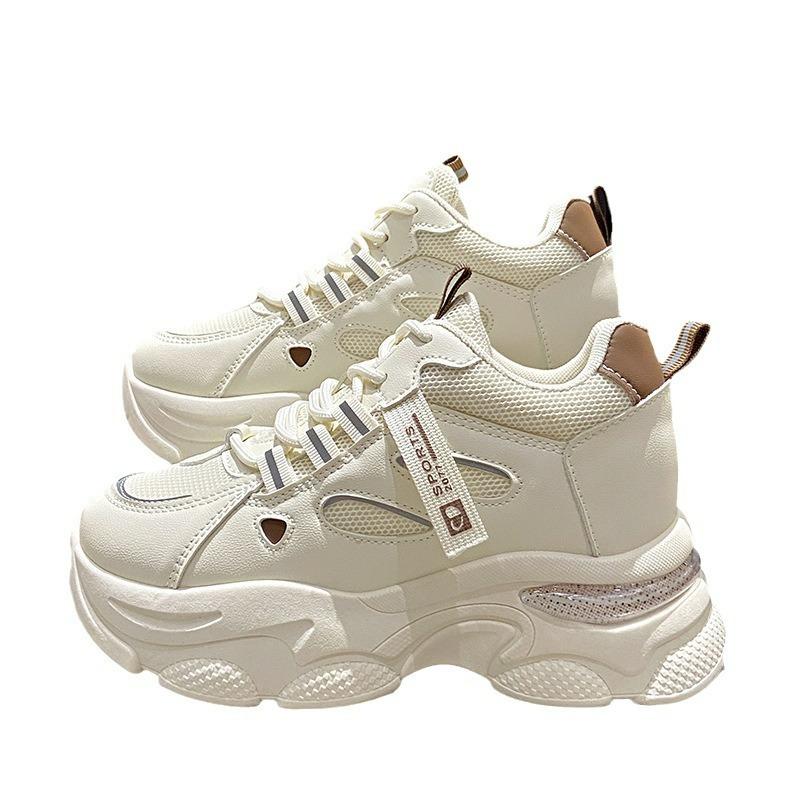 Women Casual Shoes White Breathable Lace-Up Women Sneakers Fashion Korean Version Women Tennis Shoes Platform Sneakers