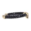Alexander McQueen Metal Skull Leather Woven Bracelet Men Bracelets Gold 554602-J16KG-1000