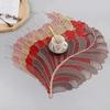 Hollow Leaf Decorative Coasters Table Mats Hollow Placemats Oil Coated PVC Waterproof and Anti Slip Kitchen Coffee Table Mats