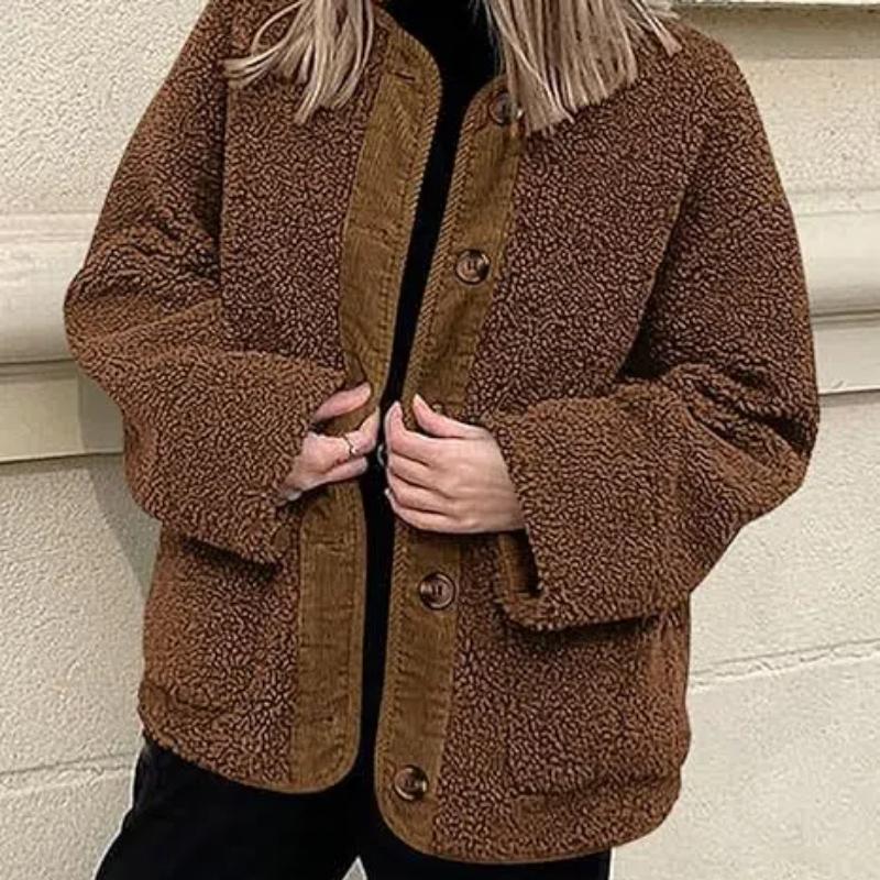 Women's Warm Winter Coats Casual Long Sleeve Button Up Fuzzy Sherpa Fleece Jackets Outerwear