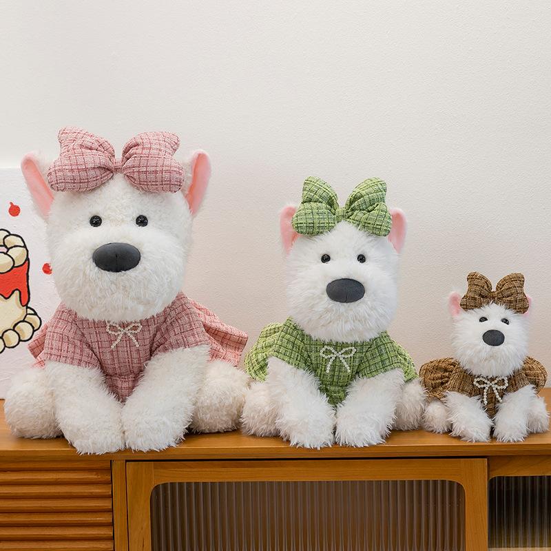 New West Highland Puppy Doll Plush Toy Clothing Dog Doll Eight Inch Ragdoll Birthday Gift