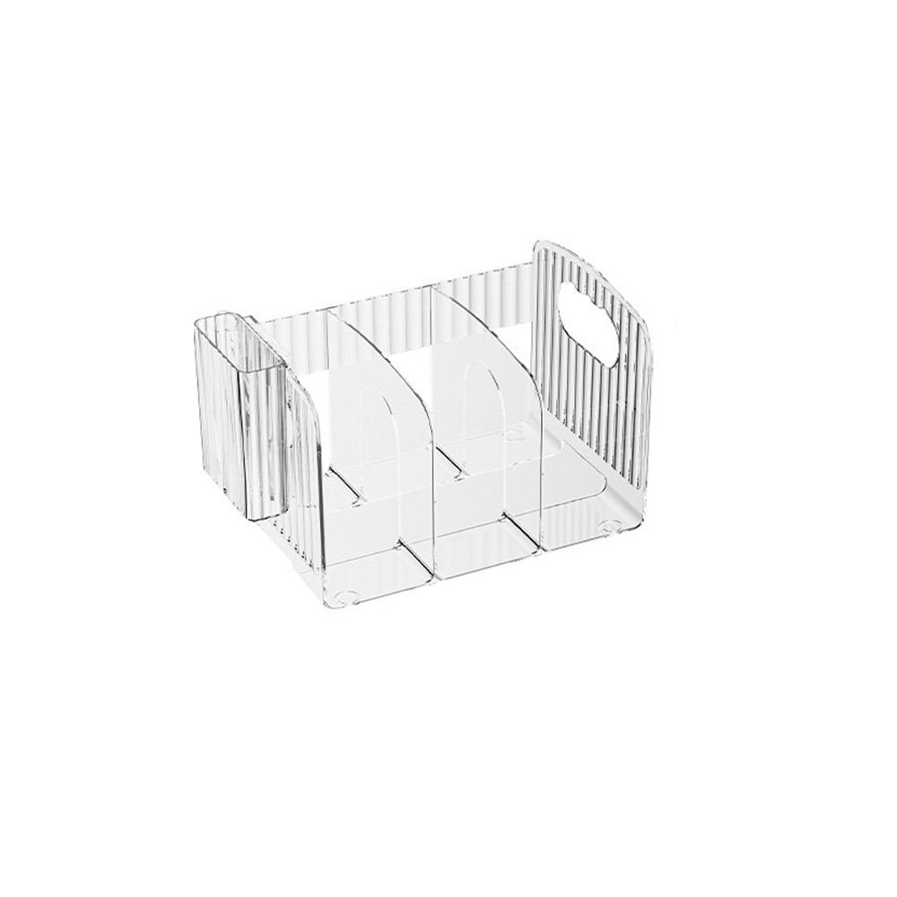 

Thickened Acrylic Book Stand Save Space Desktop Sorting Rack Portable Divided Book Stand for Home 3 Grids