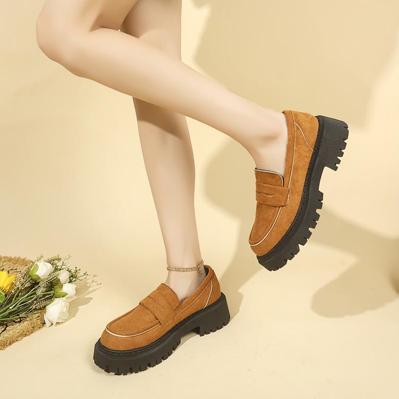 Fashion Womens Loafers Shoes Autumn Round Toe Casual Female Sneakers Flats Slip-on Clogs Platform Fall Summer Comfortable Big Size Dress