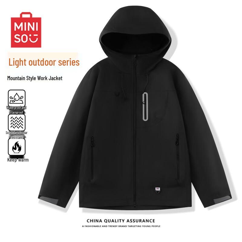 MINISO Men s Outdoor Techwear Hooded Workwear Jacket XL