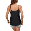 Women’s Lace Trim V Neck Sleeveless Hollow Out Camisole Top with Adjustable Spaghetti Straps for Casual Summer Wear