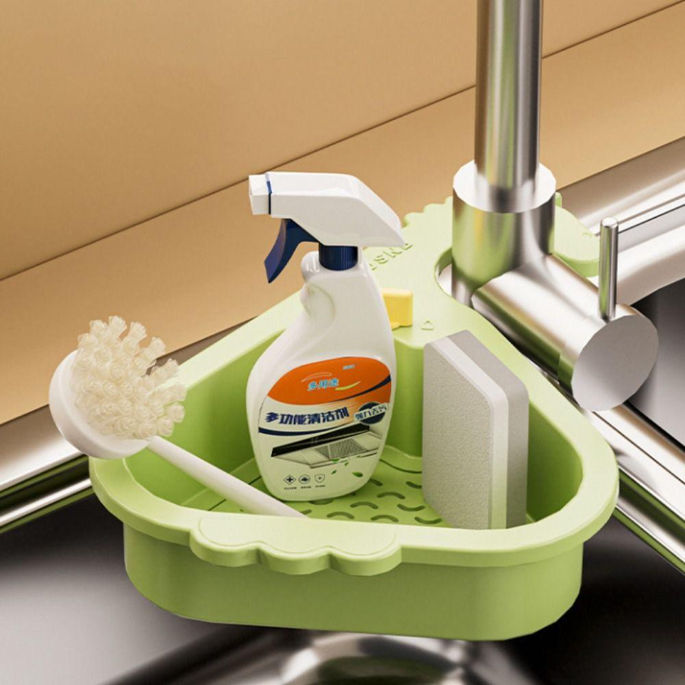 2pcs Triangular Sink Drain Basket Creative Plastic Water Filter Rack  Household