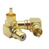 Copper Gold-Plated 90° RCA L-Shaped Male To Female Adapter
