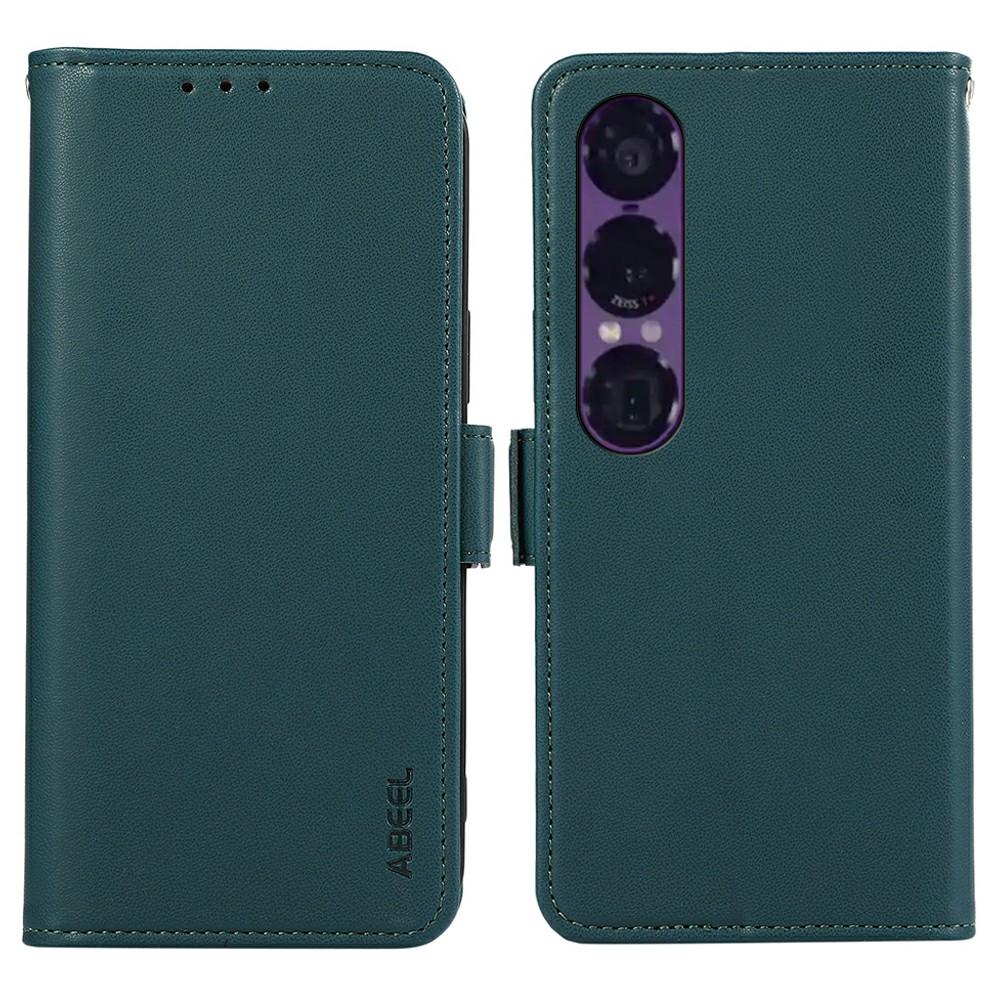 

ABEEL For Sony Xperia 1 VII Case Leather Phone Cover with RFID Blocking Wallet Green