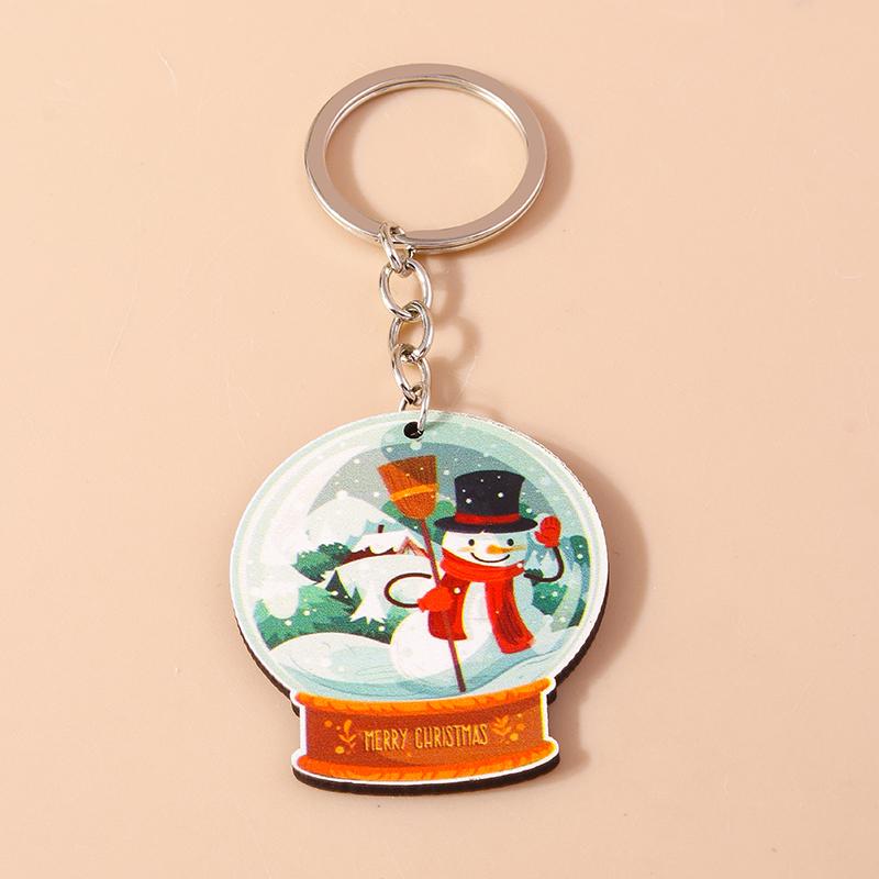 Cute Christmas Key Chain Snowman Santa Claus Key Ring Pendant for Car Key Holder Women Girls Handbag Decor DIY Jewelry Gift