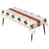 Fibevon Thanksgiving Tablecloth, 2 Packs 52 X 110 Inches Rectangle Turkey Plastic Tablecloth Premium Fall Table Cover Disposable Table Cloth for
